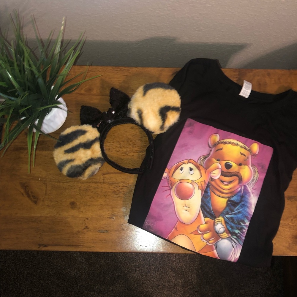 Pooh Exotic Disney Shirt & Tiger Print Ears -4x